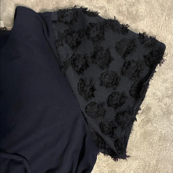 Loft Petites Women’s size MP Classic navy blue short sleeve midi dress - Picture 5 of 5